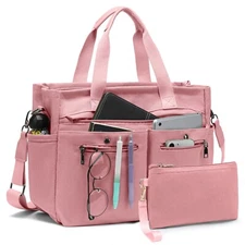 2pcs Large Canvas Tote Bag for Women, Laptop Work Bag Crossbody Shoulder Handbag