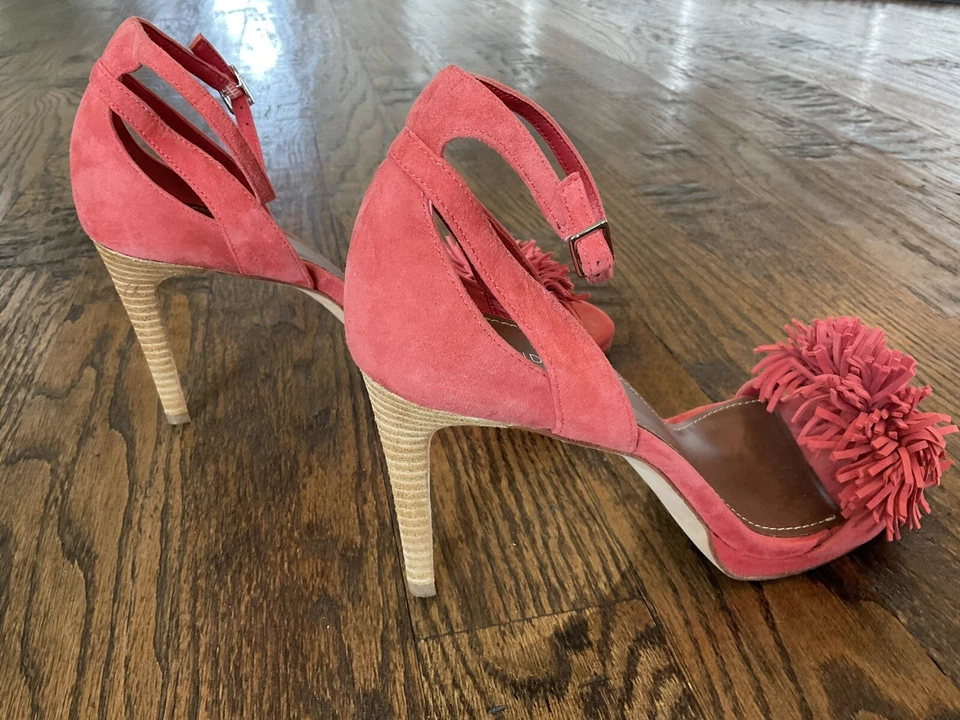 Donald J Pliner Shayla Flecos Gamuza Coral Plataforma Tacones Para Mujer EE. UU. Talla 10 M Foto 4 de 4