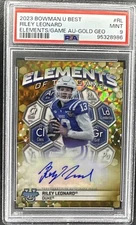 2023 Bowman University's Best GOLD Riley Leonard Elements of the Game Auto 12/50
