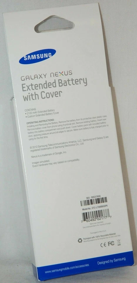NUEVO OEM Samsung Galaxy NEXUS 2100mAh Batería Extendida + Cubierta Puerta SCH-i515 L700 Foto 3 de 3