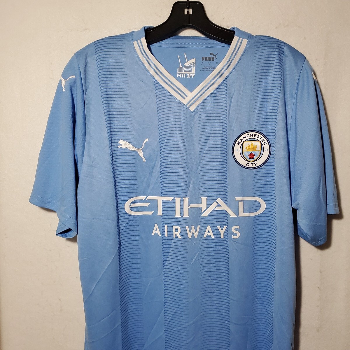 【価格相談】　マンチェスター・シティ J. ALVAREZ 19番 シャツ XL マンチェスター・シティ J. ALVAREZ サイン入りシャツ 19番 【公式通販】