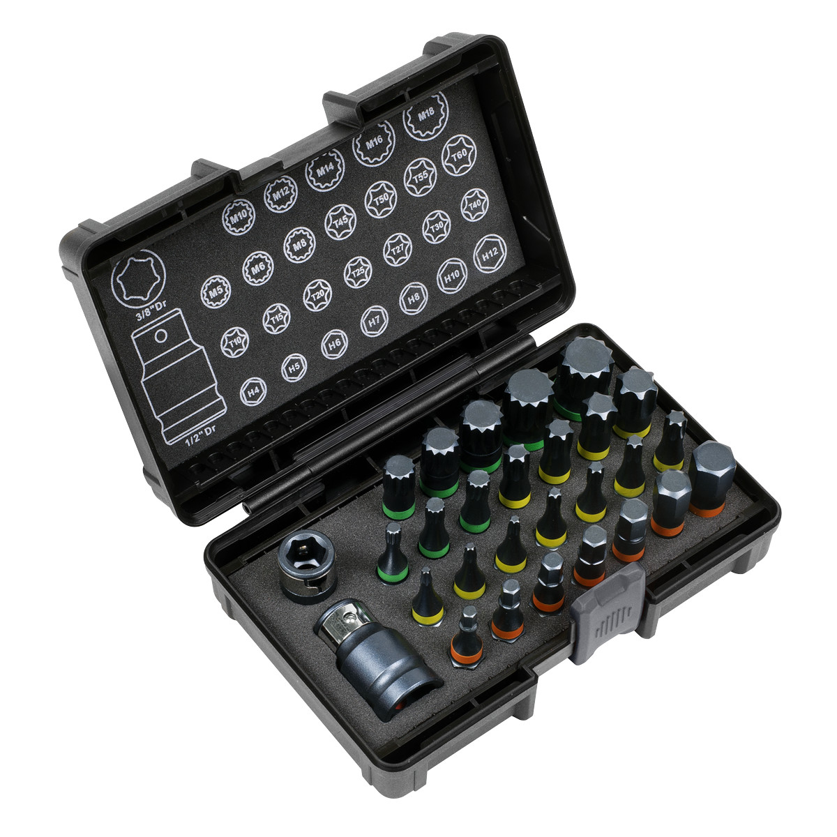 Sealey TRX-Star*/Hex/Spline Bit Set Impact 28pc 3/8"" & 1/2""Sq Drive AK21902 - Image 13