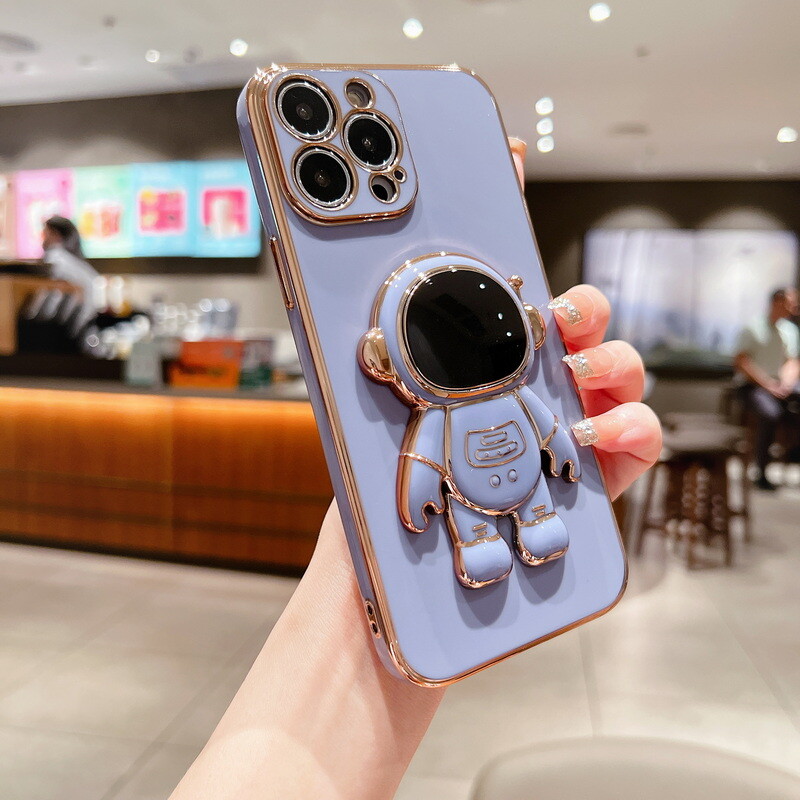 Custodia Per IPhone 15 Pieghevole Cartoon Astronaut Stand Phone - Foto 8