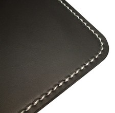 Schreibunterlage Schreibtischunterlage Echt Leder schwarz 70 x 50 WEI&szlig;E NAHT