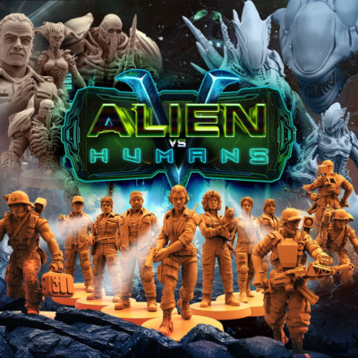 Aliens Vs Humans V Miniatures (Full Set) | Sci-Fi Miniature | Papsikels
