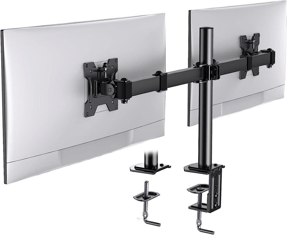 HUANUO Dual Monitor Mount, Dual Monitor Stand Fully Adjustable, Dual Monitor ...