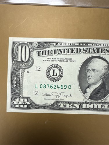 1988 A Federal Reserve 10 Dollar Bill 2 - Picture 2 of 4