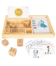 Matching Letter Flash Cards - Educational Toys ABC Wooden Letters Spelling