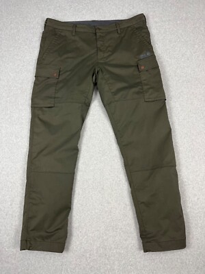 Jack Wolfskin Pants Mens 42x34 Green Artic Road Cargo Lined Water Repellent