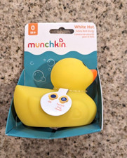 Munchkin Safety Bath Ducky White Hot Water Alert Yellow Rubber Duck New