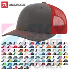 Richardson 112 Trucker Ball Cap Meshback Hat Snapback 2-Tone / Solid Blank Cap