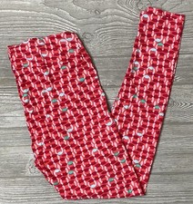 NEW Vintage Lularoe TC Leggings Pink and Mint Geometric Circles Tall  Curvy