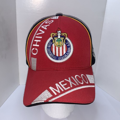 Vintage 90er Jahre MEX Chivas Club Guadalajara Sams Kappe WOLL Sportbekleidung Riemen Mütze Kappe RAR!