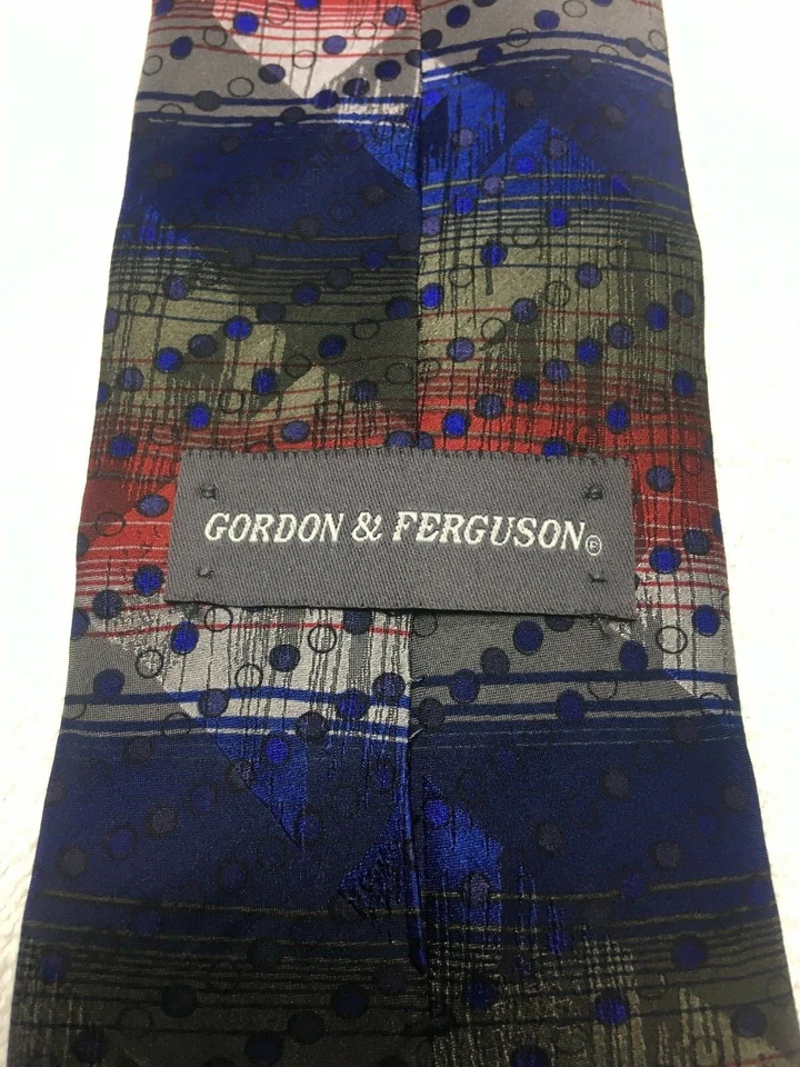 CORBATA HOMBRE GORDON FERGUSON ROJO BLANCO AZUL VERDE 4 X 58 Foto 4 de 4