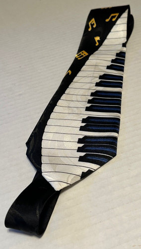 Renaissance mens tie piano keyboard music notes made in Korea