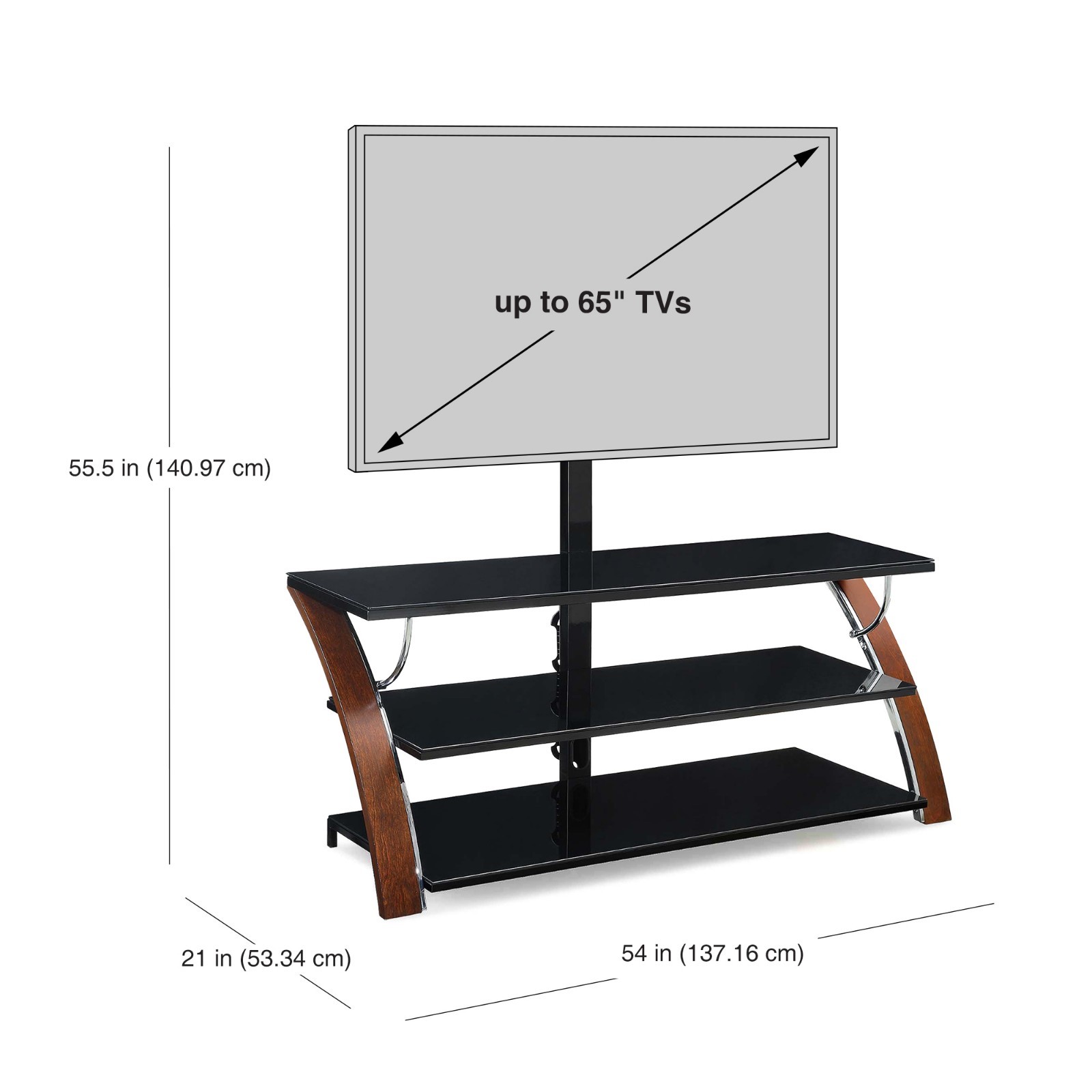 Swivel TV Stand For 65 Inch TV Entertainment Center With Mount TV Console Table