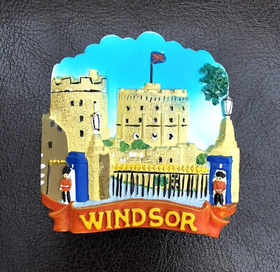 KÜHLSCHRANKMAGNET 3D SOUVENIR WINDSOR CASTLE BERKSHIRE ENGLAND TOWER GUARDS HARZ