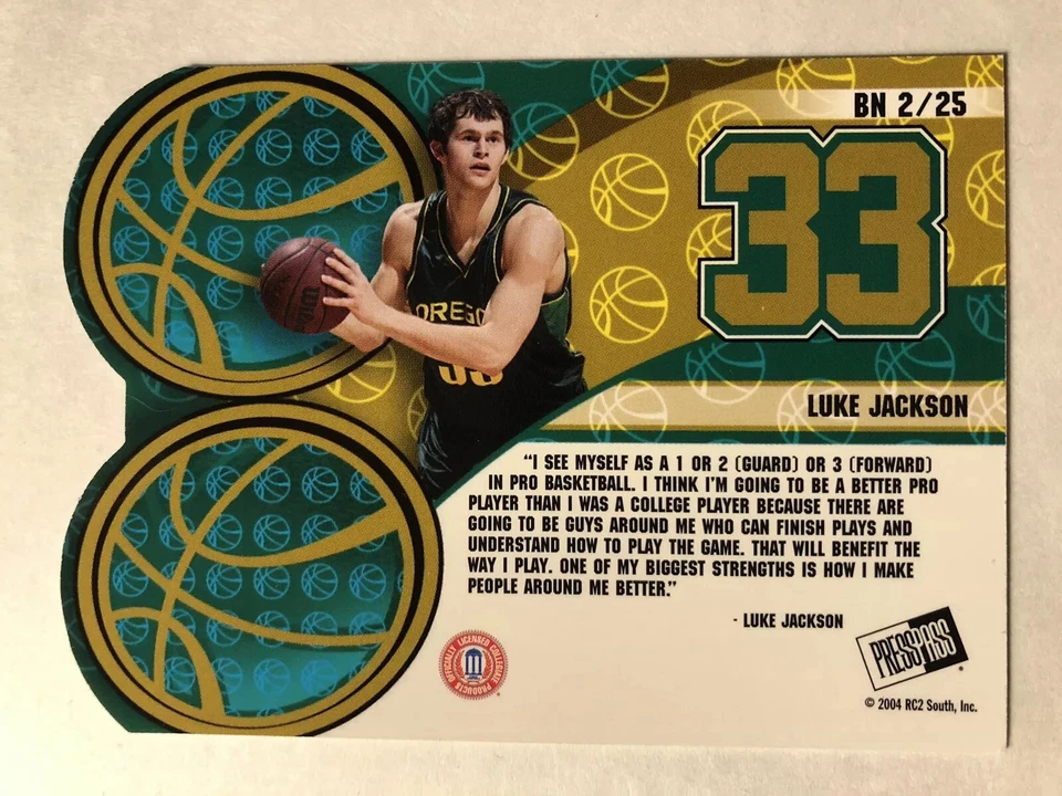 Pase de prensa de baloncesto 2004 #BN-2/25 Luke Jackson  Foto 2 de 2