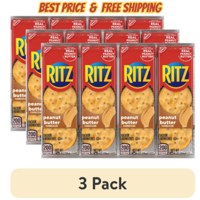 RITZ Peanut Butter Sandwich Crackers, 8 - 1.38 oz Packs (3 pack) FREE SHIPPING