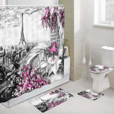 Painting Modern Goth Bathroom Curtains 4 Set Toilet Rugs Shower Decor Garden Art