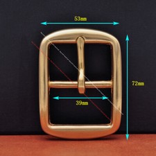 Natural Solid Brass Center Bar Tongue Pin DIY Leathercraft Belt Buckle Fits 39mm