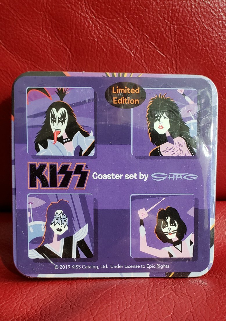 KISS Coaster Set by SHAG Gene Simmons Paul Stanley Ace Frehley