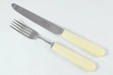 New Genuine Cream Handle Table Knife & Fork Mirrored Finish Made In Sheffield