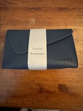 2025 Cathay Pacific Bamford Business Class Amenity Travel Kit Leather Blue Bag