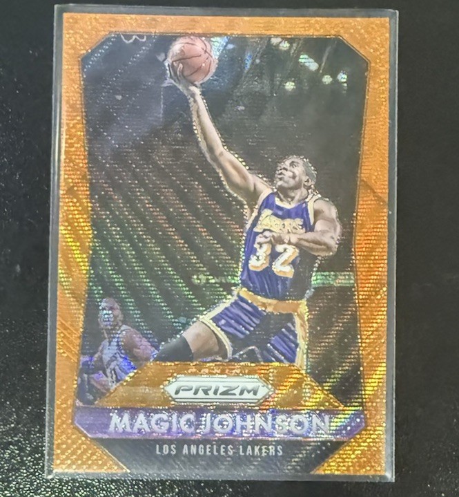 Magic Johnson 2015-16 Panini Prizm Prizms Orange Wave #248 Los Angeles Lakers