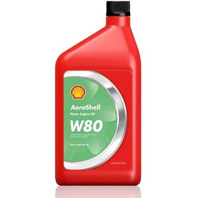 AeroShell W80 Piston Engine Oil - 550050834 - Case of 12 Quarts