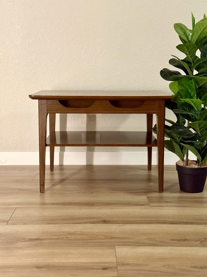 中世纪现代复古茶几带抽屉和架子 — 第 3/4 张图片