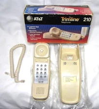 AT&T 210 Basic Trimline Corded Phone Single Line No AC Power Required Ivory 1983