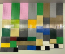 LEGO Bulk Lot Plates Flat 8x16 6x12 8x8 6x10 6x6 4x4 Baseplates 50 Pieces Parts