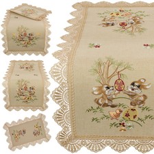 OSTERN Tischläufer Tischdecke SPITZE Ostertischdecke BESTICKT Osterdekoration