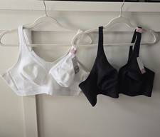 NWT 2 CT Cacique 44C Unlined Full Coverage No-Wire Bras The Cotton Collection
