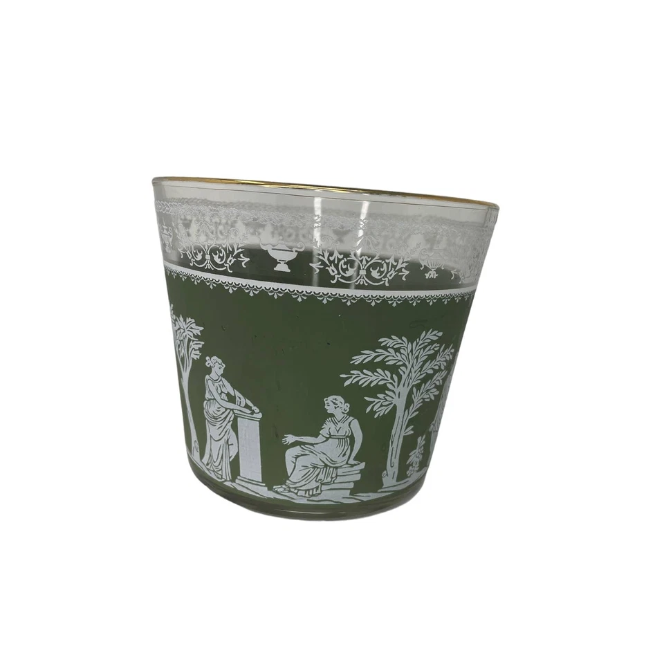 Винтажное стеклянное ведро для льда Wedgwood Green Jeanette Jasperware - Изображение 3 из 4