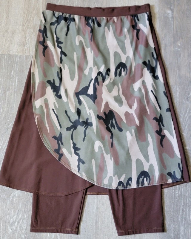 GIRLS Camo Modest Faux Wrap Athletic Sport Skort Skirt Cropped Leggings, 12/14