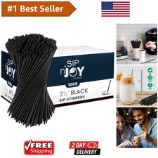 Classic Black Stir Straws - 1000 Count, Perfect for Coffee  Cocktail Mixing