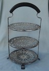 VINTAGE ANTIQUE MANNING BOWMAN 3 TIER WEDDING CAKE STAND