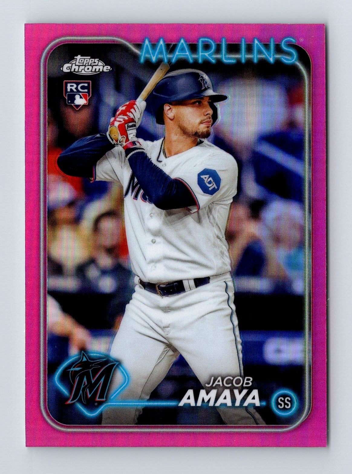 2024 Topps Chrome - Jacob Amaya #92 Pink Refractor (RC)