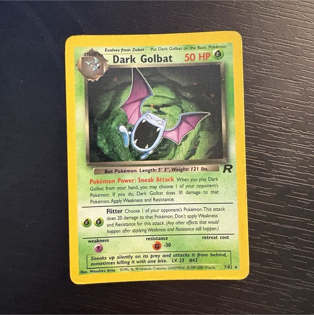 Wizards of the Coast Dark Golbat 7/82 Team Rocket Holo Rare 50 HP EN 2000