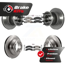 Front Rear Semi-Metallic Pad Brake Rotor Kit For 2008-2023 Ford E-350 Super Duty