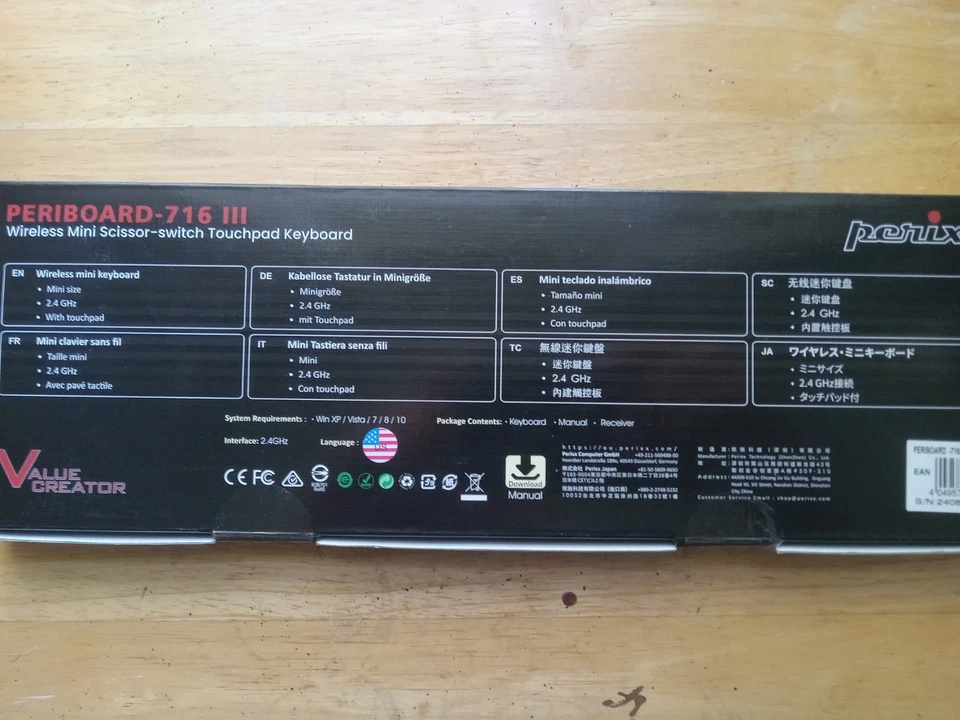 Teclado Inalámbrico Perixx PERIBOARD-716 con Panel Táctil, Soporta Múltiples Dispositivos Foto 3 de 3