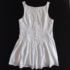 Wild Fable Mini Dress Womens Med White NEW Cottagecore Button Front Scoop Back