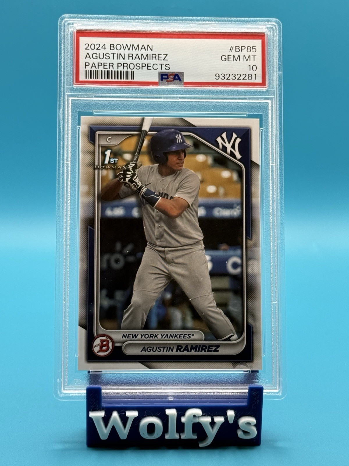 2024 Bowman Paper Prospects AGUSTIN RAMIREZ #BP85 RC 1st Bowman PSA 10 GEM MINT