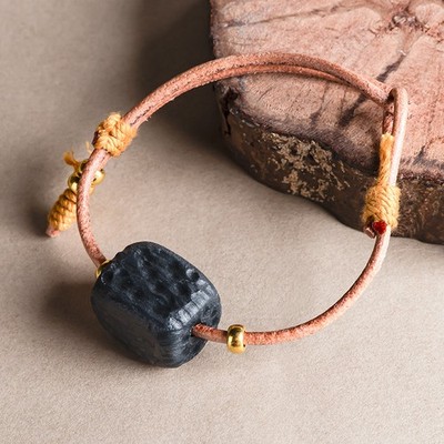Natural Hotan Jade black jade hand rope jade hand woven bracelet