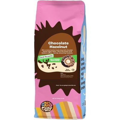 Decaf Hazelnut Flavored Ground Coffee 10 Ounce Medium Roast Crazy Cups