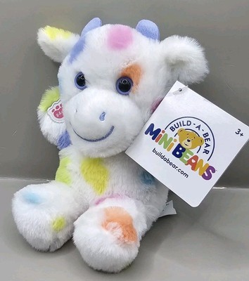 Build A Bear Mini Bohnen Pastell Splatter Kuh Brandneu mit Etikett Plüsch ca. 20 cm