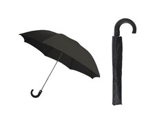 Rainbrella 48134 Black Metal Frame Nylon Canopy Foldable Umbrella 42D in.