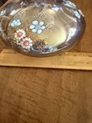 Mid Atlantic of West Virginia Hand Blown Glass Vase Rippled Edge Purple floral — photo 2